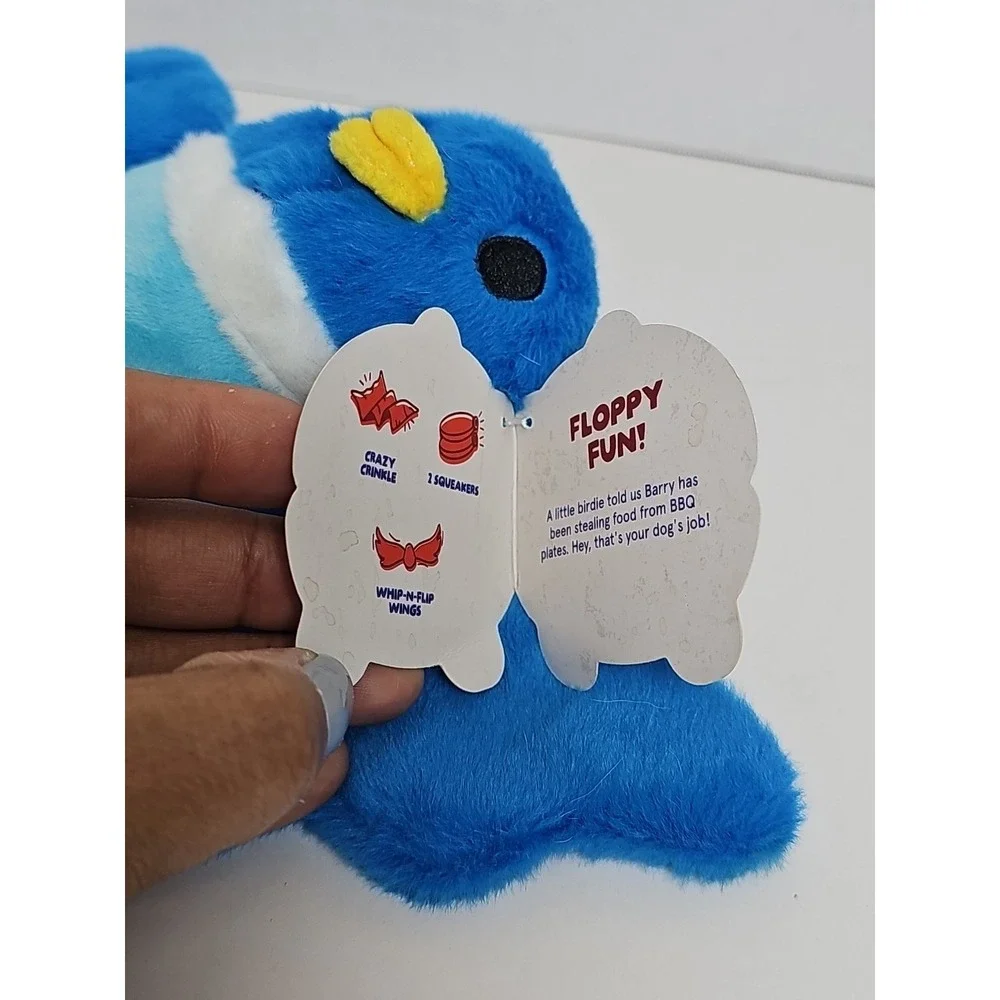 BARK BOX Dog Toy Barry Blue Bird Cookie‎ Large Summer Grill Squeak